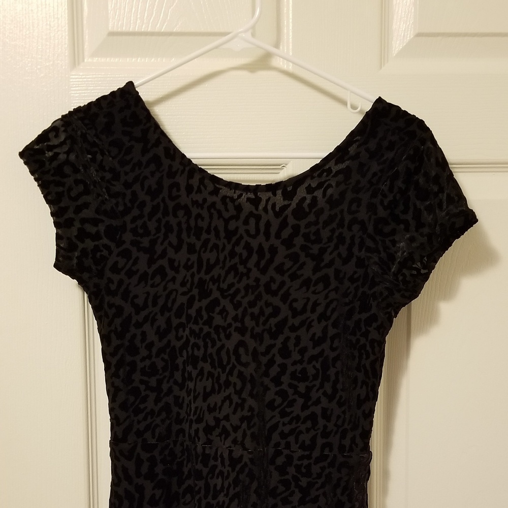 Black Cheetah Print Skater dress